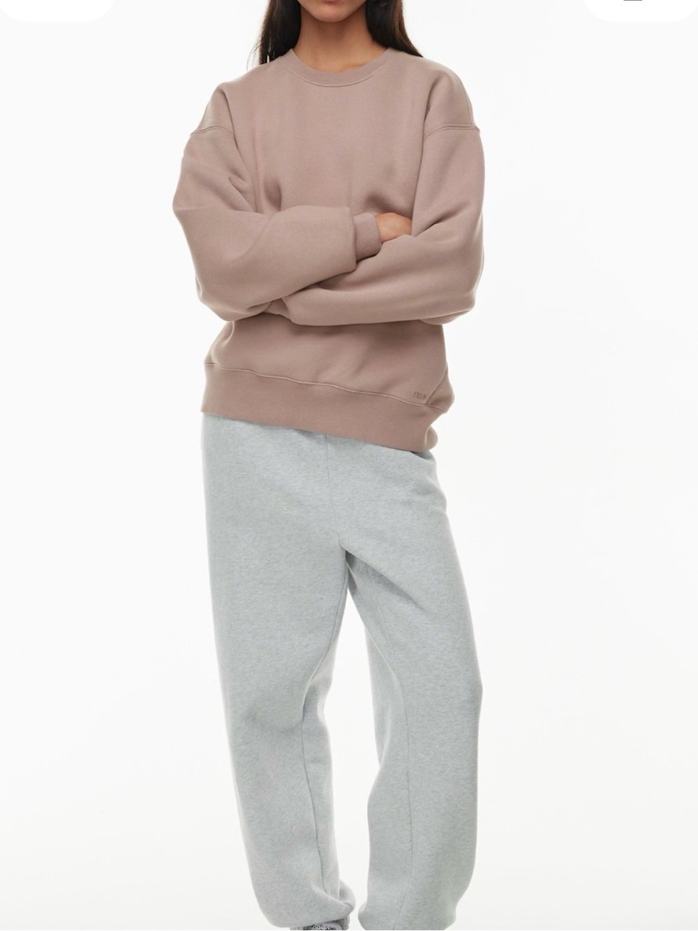 TNA Sweatfleece Cozy Fleece Perfect Fit Sweatshirt in Mauve